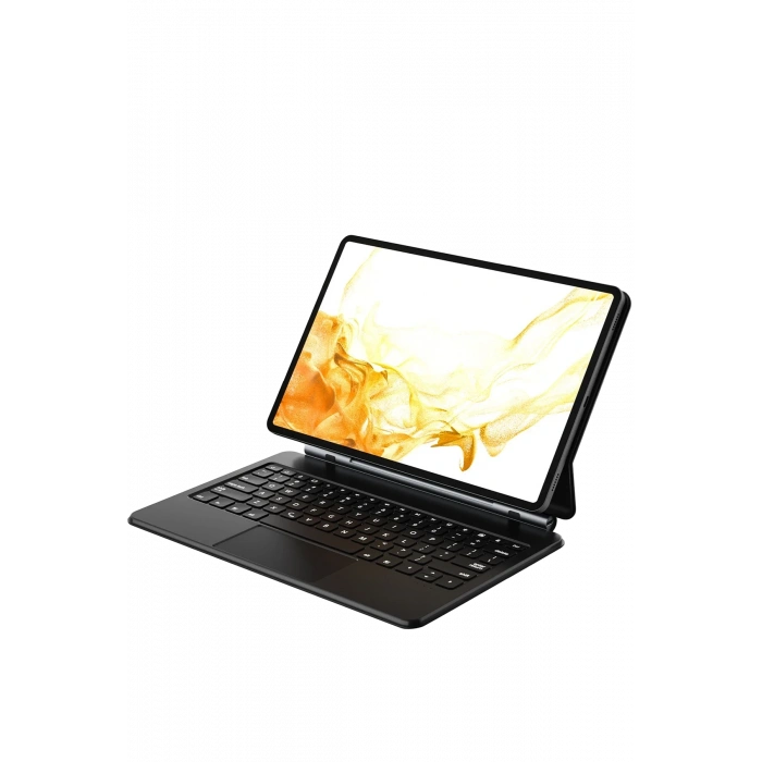 Newface Samsung Galaxy T737 Tab S7 FE 12.4 Kılıf Eternal Ledli Klavyeli Tablet Kılıfı - Siyah