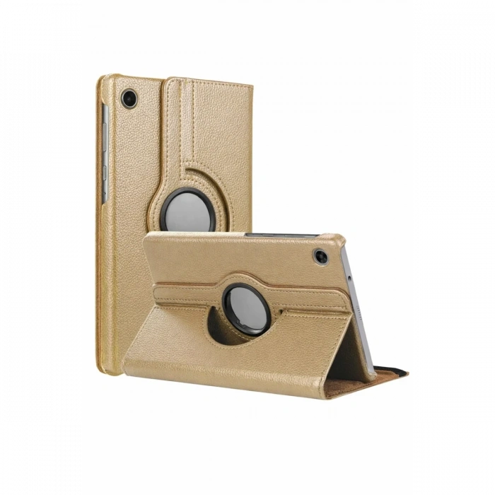 Newface Samsung Galaxy Tab A11 360 Tablet Deri Kılıf - Gold