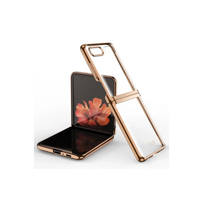 Newface Samsung Galaxy Z Flip 4 Kılıf Fold Element Kapak - Gold