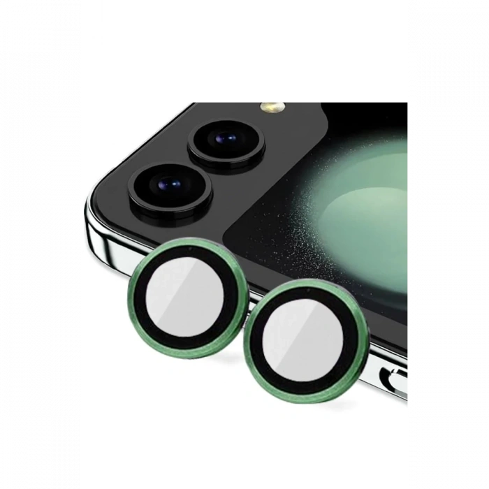 Newface Samsung Galaxy Z Flip 5 Valdez Metal Kamera Lens - Koyu Yeşil