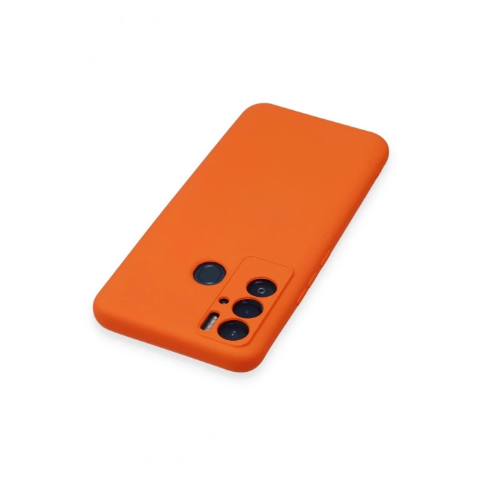 Newface Tecno Pova Neo Kılıf Nano içi Kadife Silikon - Turuncu