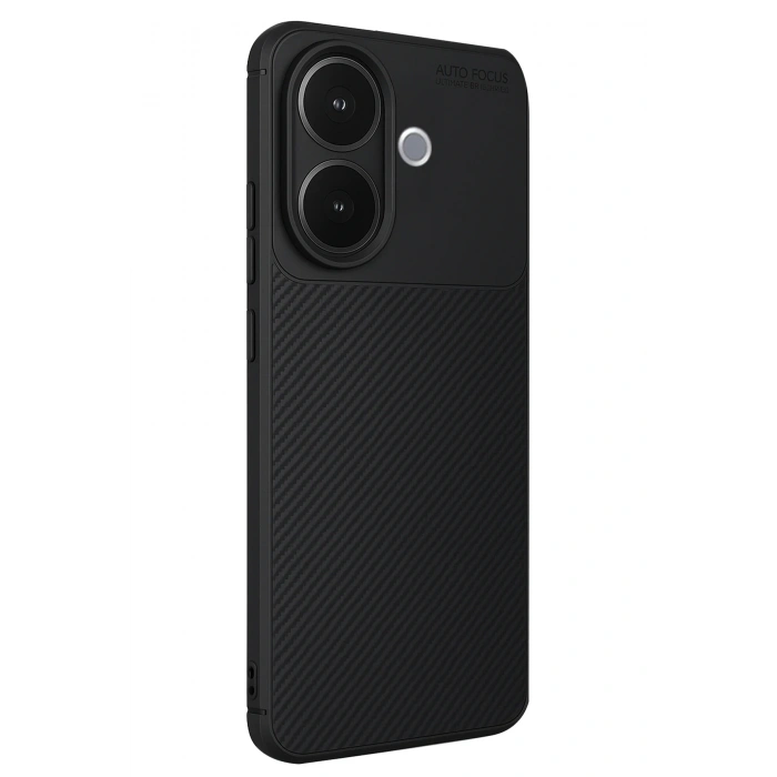 Newface Vivo V60 Lite Auto Focus Karbon Kapak - Siyah