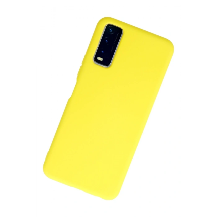 Newface Vivo Y11S Kılıf Nano içi Kadife Silikon - Sarı