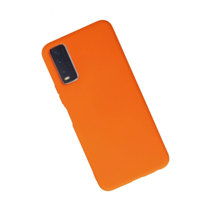 Newface Vivo Y11S Kılıf Nano içi Kadife Silikon - Turuncu