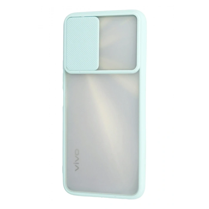 Newface Vivo Y11S Kılıf Palm Buzlu Kamera Sürgülü Silikon - Turkuaz