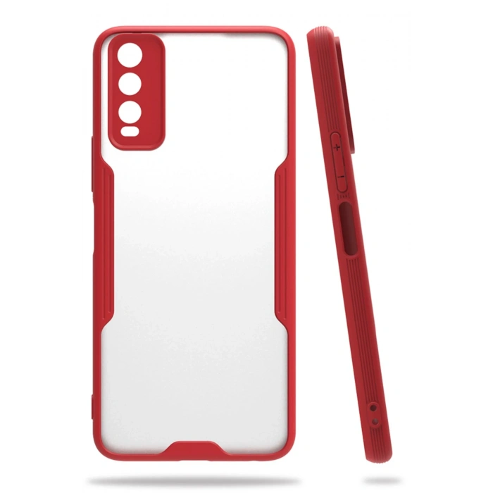 Newface Vivo Y11S Kılıf Platin Silikon - Kırmızı