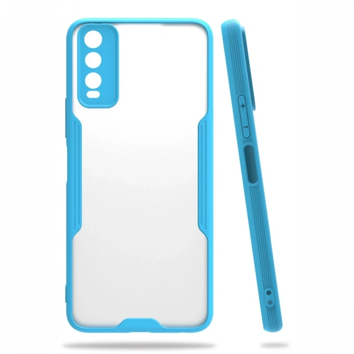 Newface Vivo Y11S Kılıf Platin Silikon - Mavi