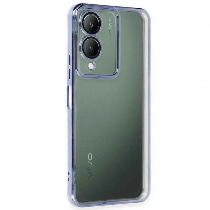 Newface Vivo Y17S Kılıf Razer Lensli Silikon - Açık Mavi
