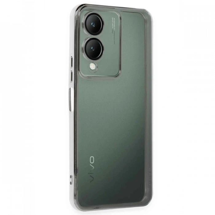 Newface Vivo Y17S Kılıf Razer Lensli Silikon - Gümüş