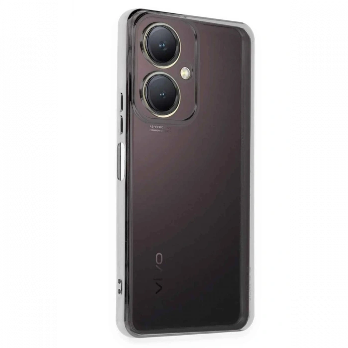Newface Vivo Y27 Kılıf Razer Lensli Silikon - Gümüş