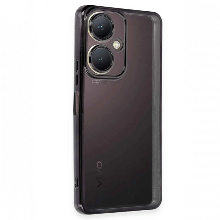 Newface Vivo Y27 Kılıf Razer Lensli Silikon - Siyah