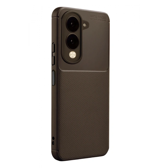 Newface Vivo Y29S Auto Focus Karbon Kapak - Kahverengi