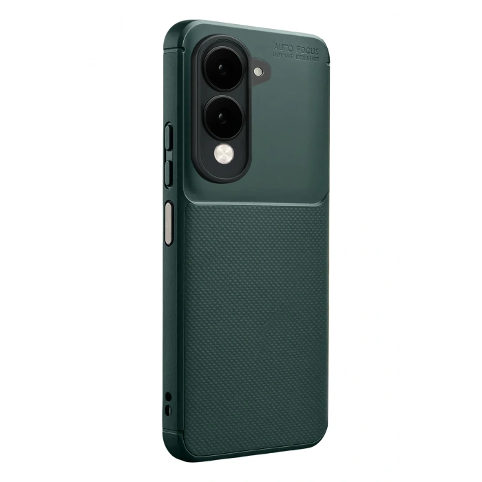 Newface Vivo Y29S Auto Focus Karbon Kapak - Koyu Yeşil