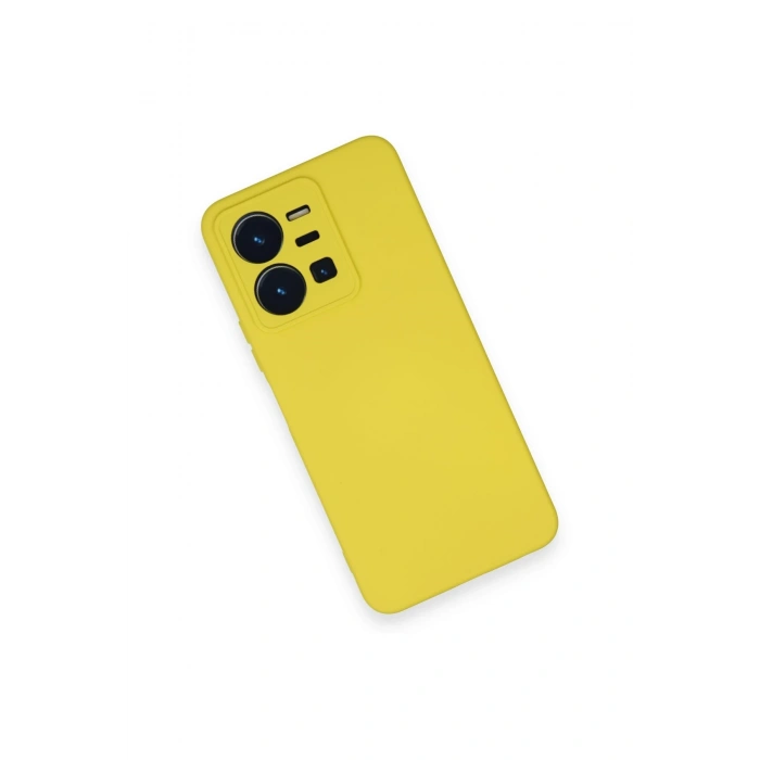 Newface Vivo Y35 Kılıf Nano içi Kadife Silikon - Sarı