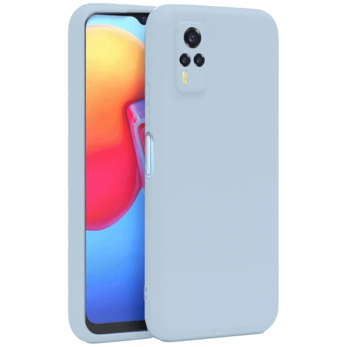 Newface Vivo Y53S Kılıf Nano içi Kadife Silikon - Buz Mavi