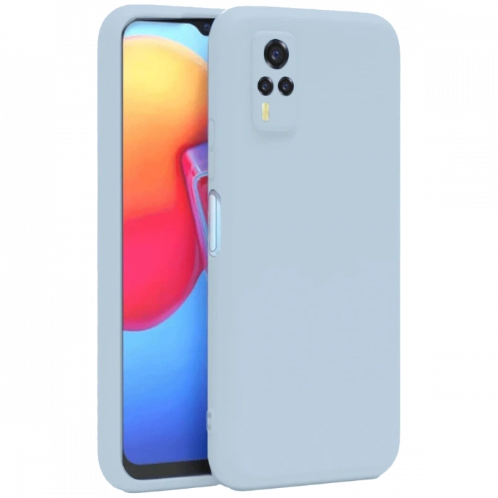 Newface Vivo Y53S Kılıf Nano içi Kadife Silikon - Buz Mavi