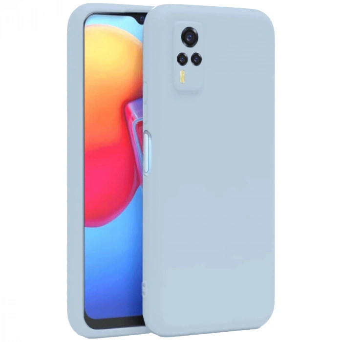 Newface Vivo Y53S Kılıf Nano içi Kadife Silikon - Buz Mavi