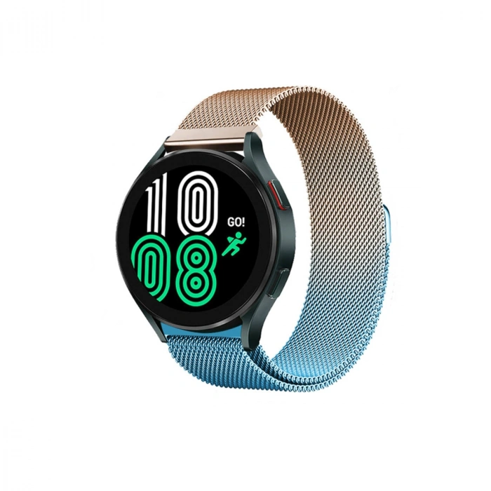 Newface Watch 20mm Metal Mıknatıslı Kordon - Metalik Gold-Mavi