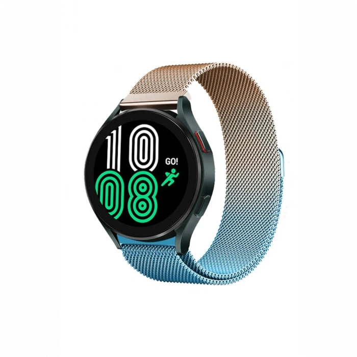 Newface Watch 22mm Metal Mıknatıslı Kordon - Metalik Gold-Mavi