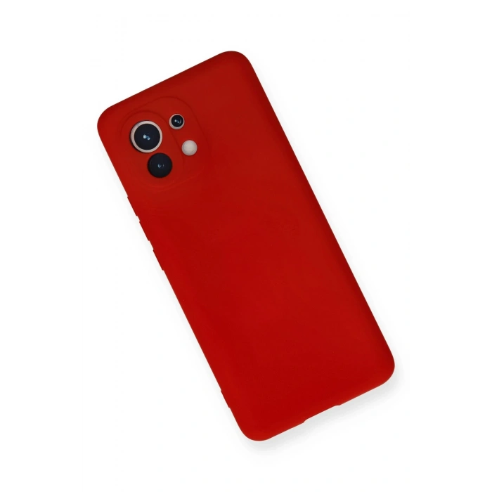 Newface Xiaomi Mi 11 Kılıf Nano içi Kadife Silikon - Kırmızı