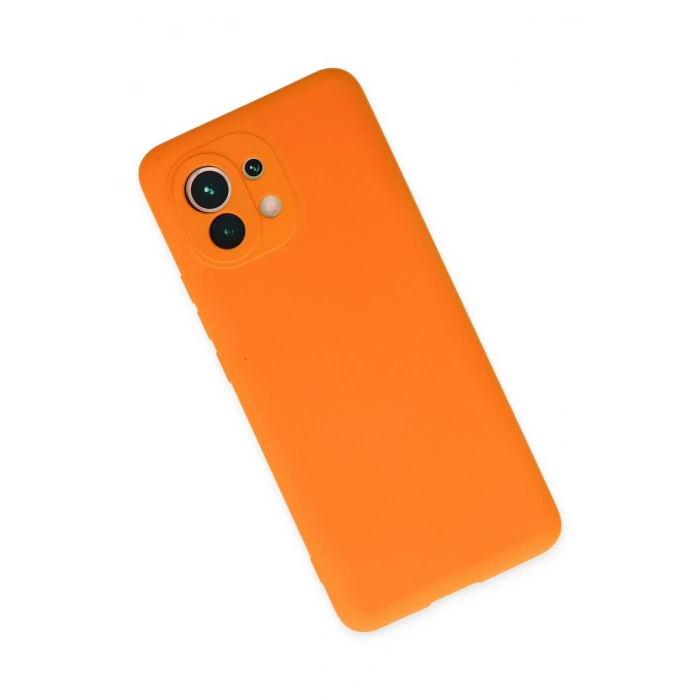 Newface Xiaomi Mi 11 Kılıf Nano içi Kadife Silikon - Turuncu