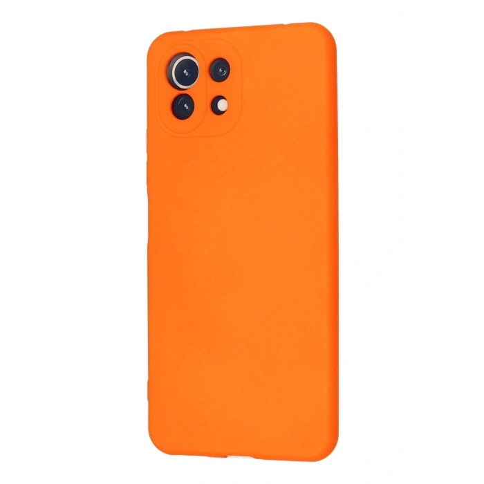 Newface Xiaomi Mİ 11 Lite Kılıf Nano içi Kadife Silikon - Turuncu