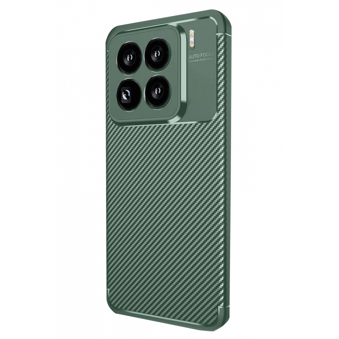 Newface Xiaomi Mi 15 Pro Kılıf Auto Focus Karbon Kapak - Koyu Yeşil
