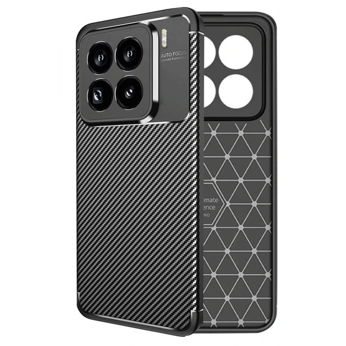 Newface Xiaomi Mi 15 Pro Kılıf Auto Focus Karbon Kapak - Siyah