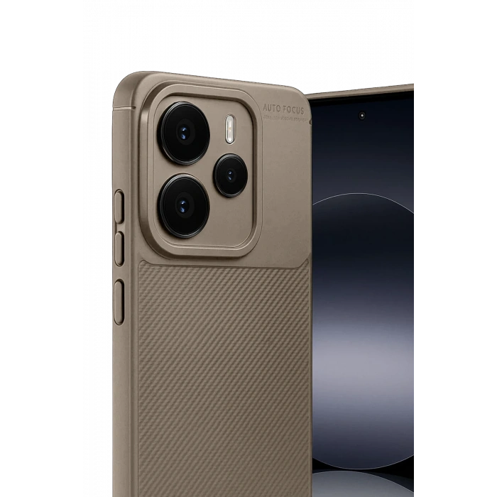 Newface Xiaomi Note 14 5G Auto Focus Karbon Kapak - Kahverengi