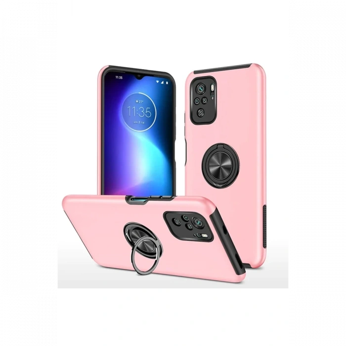 Newface Xiaomi Poco F3 Kılıf Elit Yüzüklü Kapak - Pembe