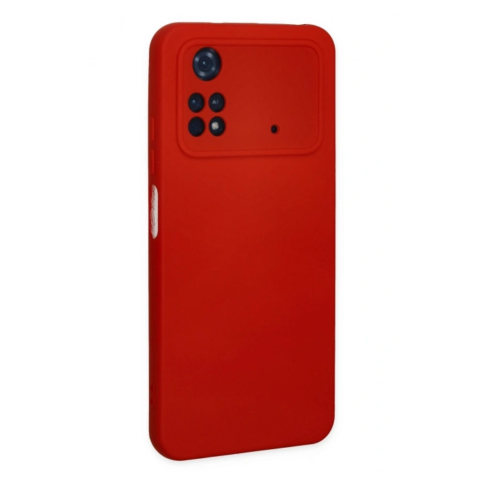 Newface Xiaomi Poco M4 Pro 4G Kılıf Nano içi Kadife Silikon - Kırmızı