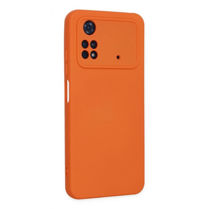 Newface Xiaomi Poco M4 Pro 4G Kılıf Nano içi Kadife Silikon - Turuncu