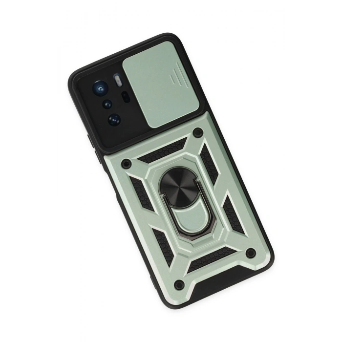 Newface Xiaomi Poco X3 GT Kılıf Pars Lens Yüzüklü Silikon - Yeşil