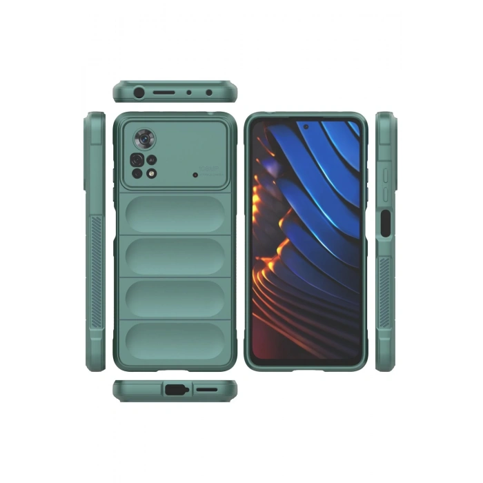 Newface Xiaomi Poco X4 Pro 5G Kılıf Optimum Silikon - Koyu Yeşil