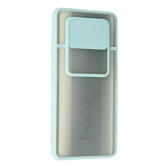 Newface Xiaomi Pocophone X3 Kılıf Palm Buzlu Kamera Sürgülü Silikon - Turkuaz