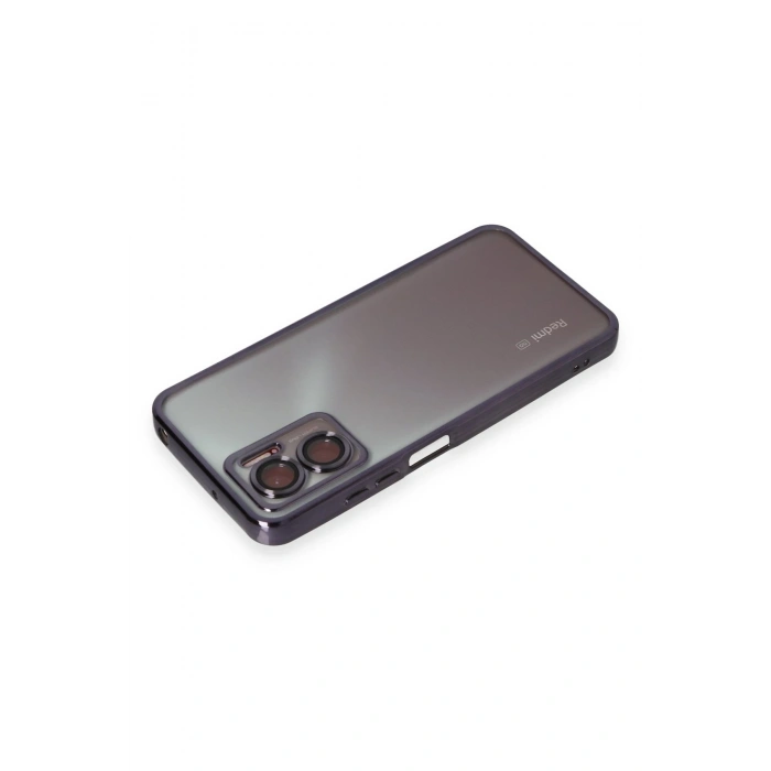 Newface Xiaomi Redmi 10 5G Kılıf Razer Lensli Silikon - Mor