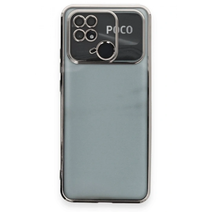 Newface Xiaomi Redmi 10C Kılıf Razer Lensli Silikon - Gümüş