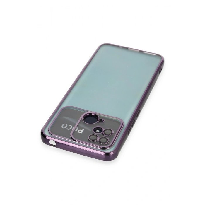 Newface Xiaomi Redmi 10C Kılıf Razer Lensli Silikon - Mor