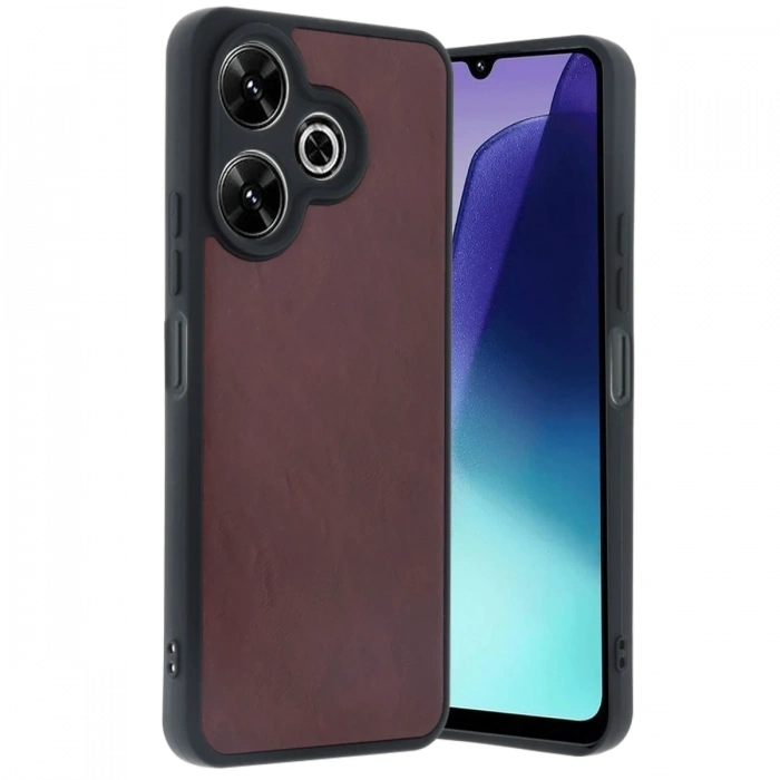 Newface Xiaomi Redmi 13 4G Kılıf Aras Deri Kapak - Bordo