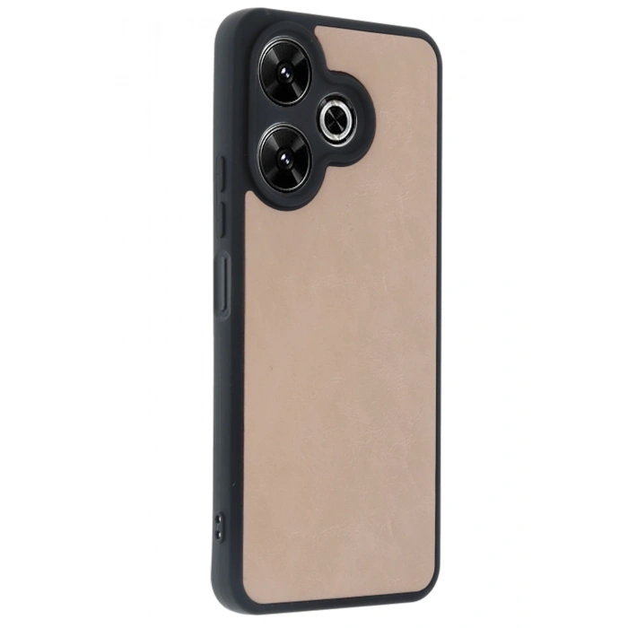 Newface Xiaomi Redmi 13 4G Kılıf Aras Deri Kapak - Pudra