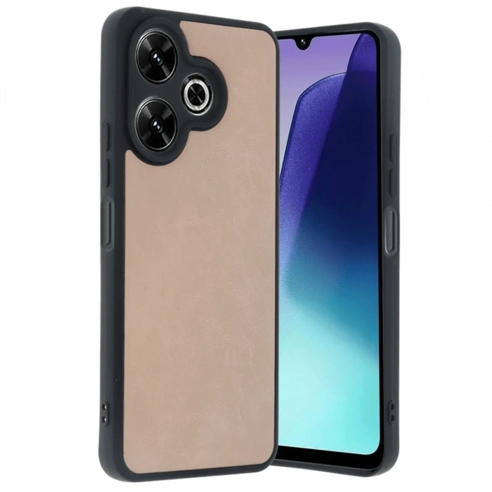 Newface Xiaomi Redmi 13 4G Kılıf Aras Deri Kapak - Pudra