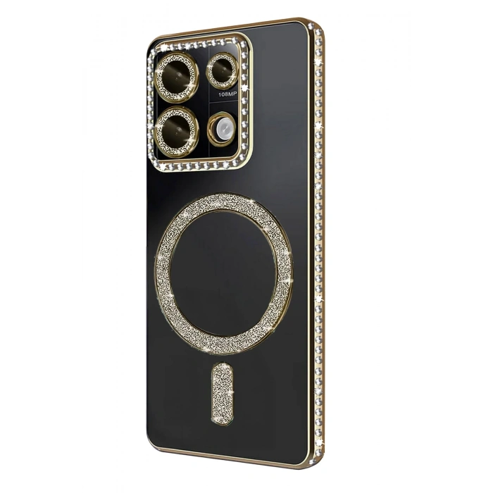 Newface Xiaomi Redmi 13C Joke Simli Magneticsafe Kılıf - Gold