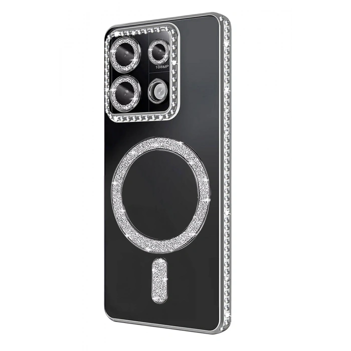 Newface Xiaomi Redmi 13C Joke Simli Magneticsafe Kılıf - Gümüş