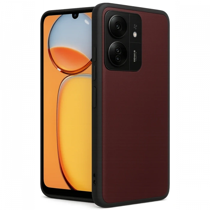 Newface Xiaomi Redmi 13C Kılıf Aras Deri Kapak - Bordo