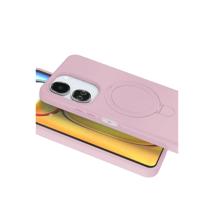 Newface Xiaomi Redmi 13C Regal Magsafe Standlı Kapak - Açık Pembe