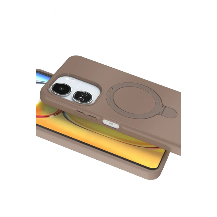 Newface Xiaomi Redmi 13C Regal Magsafe Standlı Kapak - Çöl Titanyum