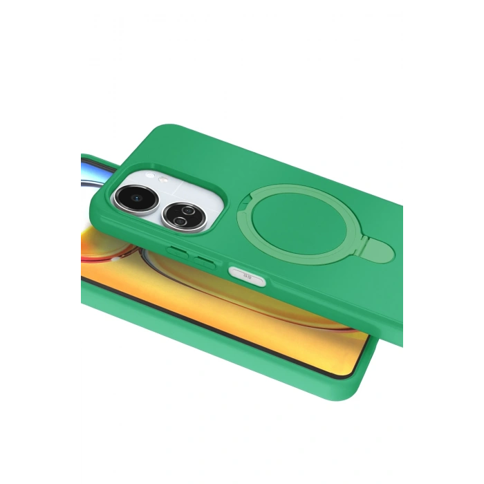 Newface Xiaomi Redmi 13C Regal Magsafe Standlı Kapak - Yeşil