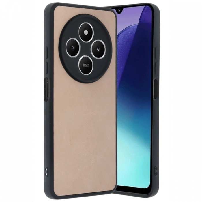 Newface Xiaomi Redmi 14C Kılıf Aras Deri Kapak - Pudra