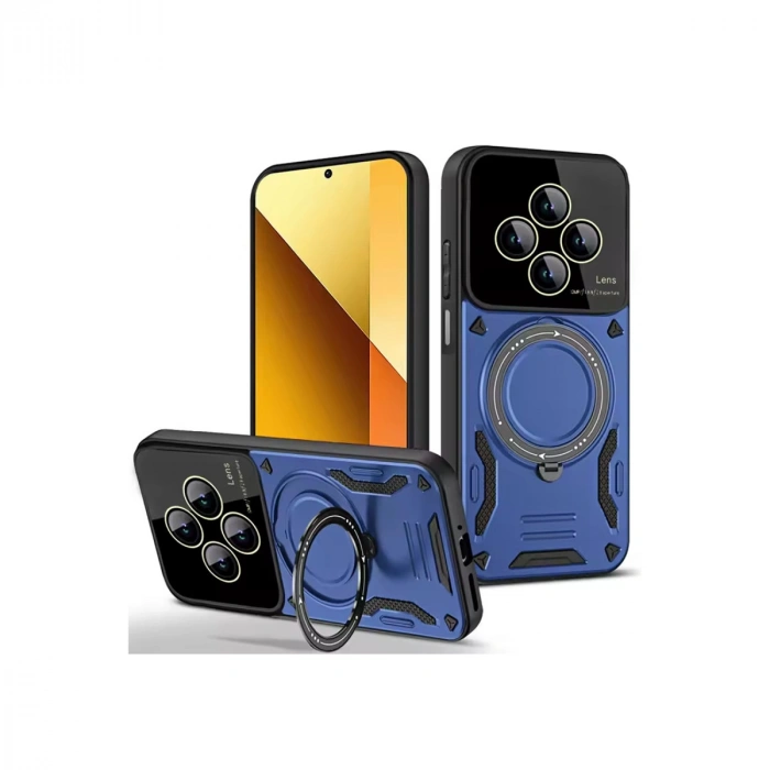 Newface Xiaomi Redmi 14C Kılıf Joy Lens Standlı Kapak - Lacivert