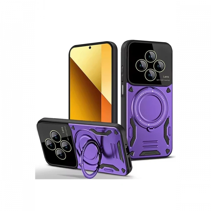 Newface Xiaomi Redmi 14C Kılıf Joy Lens Standlı Kapak - Mor